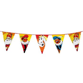 Grande Guirlande de Drapeaux Saint Nicolas & Piet 6 M&egrave;tres (13 pcs)