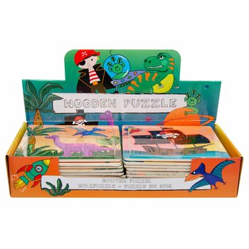 Mix de Puzzles en Bois pour Gar&ccedil;ons en Pr&eacute;sentoir (24 pcs)