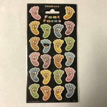 AUTOCOLLANTS : Vrolijke Voeten / Feet Faces, 20 x 10 cm (10 pcs)