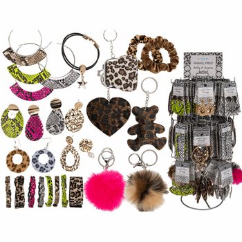 **MÉGA MOINS CHER** PRÉSENTOIR COMPLET MOTIFS ANIMAUX AVEC BIJOUX ET ACCESSOIRES (180 pièces)
