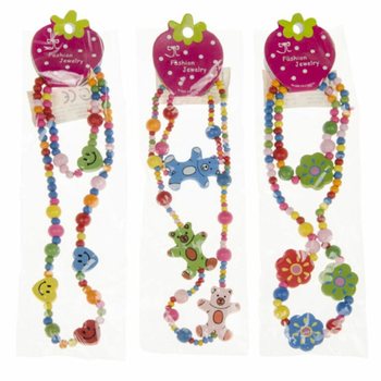 Ensemble Collier et Bracelet en Bois pour Enfants (48 pcs.)