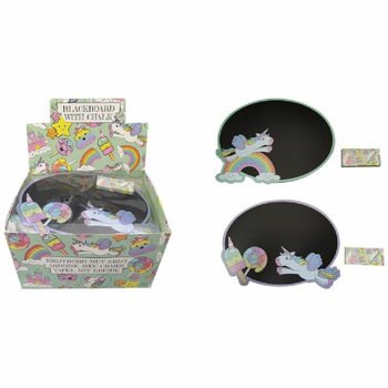Ardoise Licorne avec Craies (Pr&eacute;sentoir de 24)