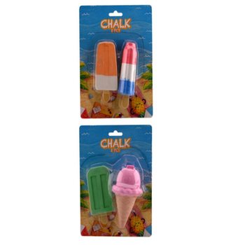 2 Grosses Craies de Trottoir Glace sur Carte - 6x4x20 cm (12 p.)