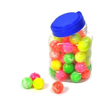 BALLES REBONDISSANTES COLORÉES EN POT (50 pcs)