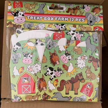 Boîtes à Cadeaux Animaux de la Ferme - 12x12,5x6 cm (12 pcs.)