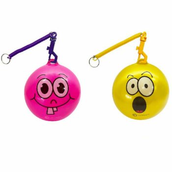 BALLE SMILEY AVEC CORDE / BALLE BUNGEE &Oslash;23 cm (10 pcs)