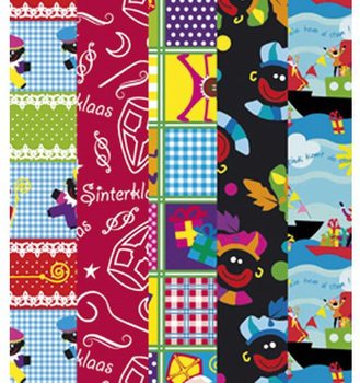 Rouleaux de Papier Cadeau Saint-Nicolas 250 x 50 cm (Lot de 5)