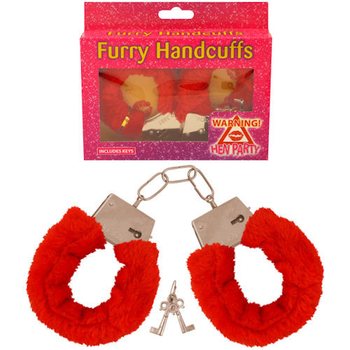 MENOTTES SEXY EN PELUCHE ROUGE (6 pcs.)