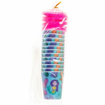 Gobelet / Coupe &agrave; Glace avec Paille &ndash; Sir&egrave;ne (12 pcs)