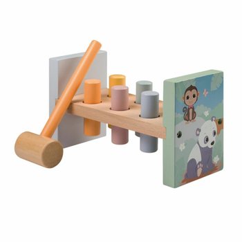 JOUECO - Banc &agrave; marteler en bois Animaux Sauvages - Pour enfants d&egrave;s 12 mois (1 pce)