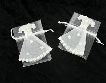 Sachet de Mariage avec Robe de Mari&eacute;e (12 pcs)