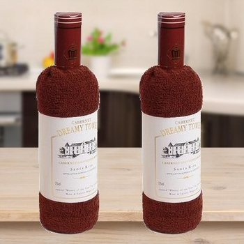 SERVIETTE EN FORME DE BOUTEILLE DE VIN (3 pcs.)