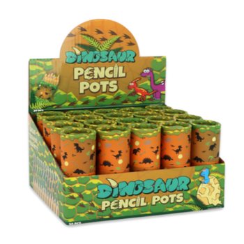12x Crayons de Couleur en Tube : Mod&egrave;le : Dinosaure - en Pr&eacute;sentoir (20 pcs)