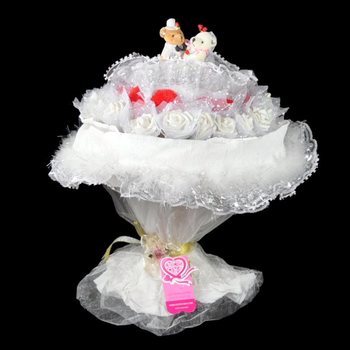 GRAND BOUQUET DE MARI&Eacute;E OURS