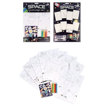 Grand Kit de Coloriage Espace - Crayons et Stickers (12 pcs.)