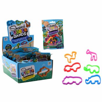 SET DE 6 BRACELETS &Eacute;LASTIQUES ANIMAUX SAUVAGES EN PR&Eacute;SENTOIR (36 pcs)