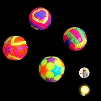 Balle rebondissante &agrave; picots lumineuse (12 pcs)