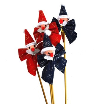 FIGURINE DE NO&Euml;L AVEC N&OElig;UD SUR TIGE (48 pcs.)