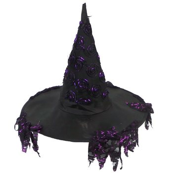 Chapeau de sorcière avec franges violettes (Lot de 6)