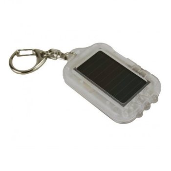 PORTE-CLÉS SOLAIRE AVEC LUMIÈRE LED - TRANSPARENT (20 pcs)