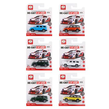 VOITURES 4x4 PULL BACK SUR CARTE (12 pcs)