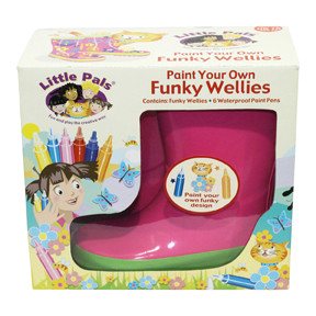 FUNKY WELLIES - Bottes de Pluie &agrave; Colorier - Rose / Taille: 26