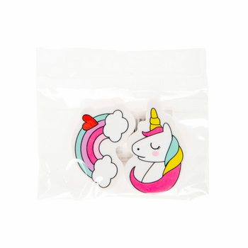 GOMME Lot de 2 LICORNE / ARC-EN-CIEL EN PR&Eacute;SENTOIR (36 pcs)