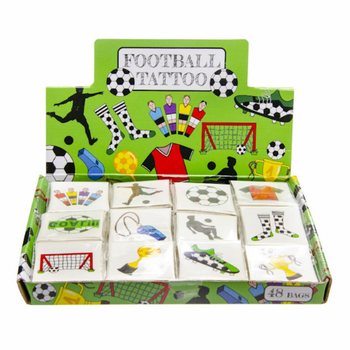 Tatouages Fun Football - Présentoir de 48 Pochettes (12 Tatouages par pochette)