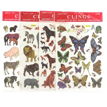 STICKERS DE FENÊTRE AVEC ANIMAUX (48 pcs)