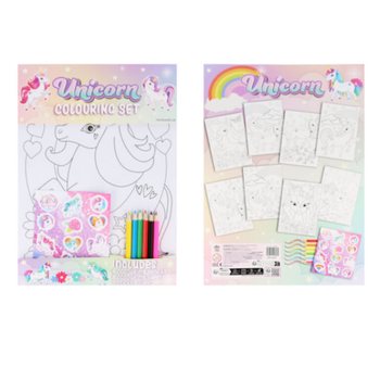 GRAND SET DE COLORIAGE LICORNE - 22x30x1 CM (12 pcs)