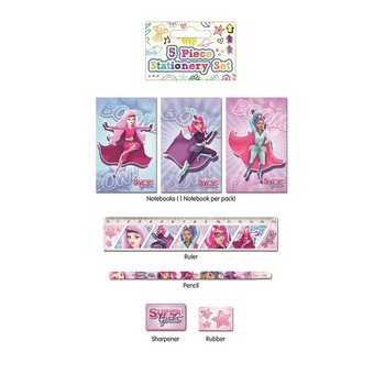SET D'ÉCRITURE SUPER GIRLS 5 PIÈCES (24 pcs.)