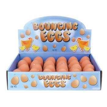 Balles Rebondissantes en Forme d'&OElig;uf en Pr&eacute;sentoir (24 pcs)