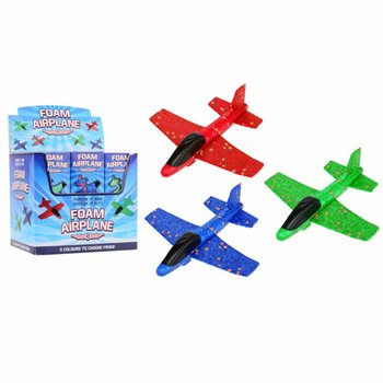 AVION EN MOUSSE 17 CM - EN PR&Eacute;SENTOIR (18 pcs)