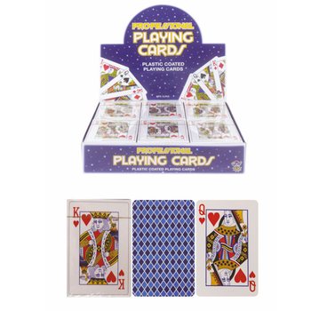 Cartes à jouer plastifiées en présentoir (12 pcs)
