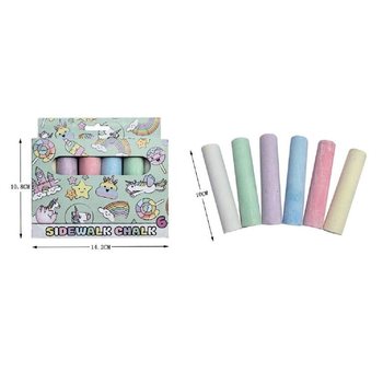 6 Craies de Trottoir G&eacute;antes - Mod&egrave;le : Licorne (12 pcs)