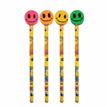 Crayons Smiley Joyeux avec Gomme (24 pi&egrave;ces)