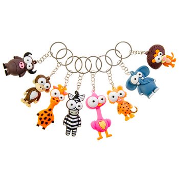 Porte-clés Animaux Rigolos - Mix Animaux aux Grands Yeux (48 pcs)