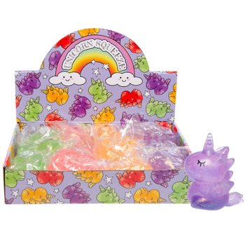 Licorne Squeeze / Squishy en Pr&eacute;sentoir (12 pi&egrave;ces)