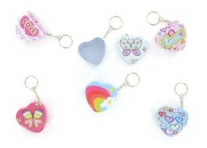 Porte-clés Boîte Métallique en Forme de Cœur (12 pcs)