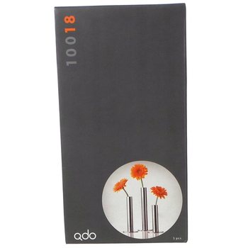 QDO - Vases en Acier Inoxydable pour 1 Fleur, Lot de 3 (1 set)
