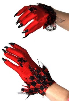 Gants de Diable avec Ongles Longs pour Femmes (6 pcs)