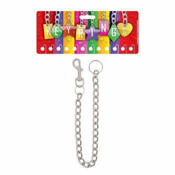 PORTE-CL&Eacute;S EN FER AVEC CORDON M&Eacute;TALLIQUE EXTRA LONG (12 pcs)