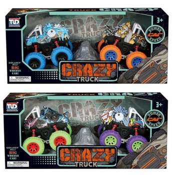 Coffret Cadeau 2 Monstertrucks Dinosaures à Friction - Couleurs Assorties