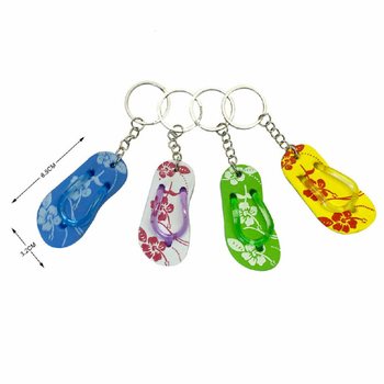 Porte-cl&eacute;s Tongs sur Carte (Lot de 48)