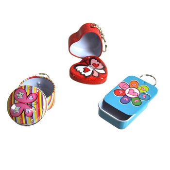 Boîtes de Rangement en Métal sur Porte-Clés (24 pcs)