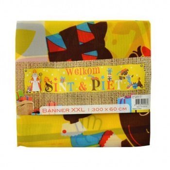GRANDE BANNI&Egrave;RE DE BIENVENUE SAINT NICOLAS & PIET XXL 300 X 60 CM (7 pcs)