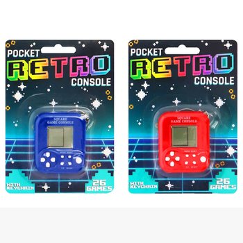 CONSOLE DE JEU POCKET R&Eacute;TRO AVEC PORTE-CL&Eacute;S - 26 JEUX (6 pcs)