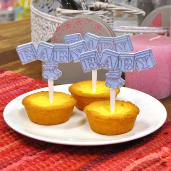 PIC &Agrave; CUPCAKE NAISSANCE - BLEU B&Eacute;B&Eacute; (12 pcs)