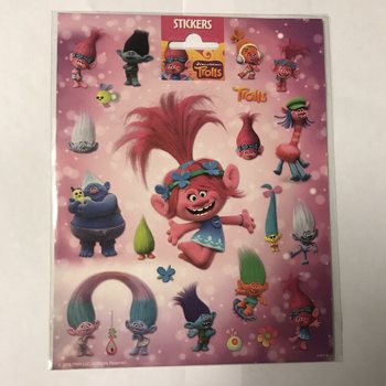 GRANDES FEUILLES D'AUTCOLLANTS TROLLS, 20x16 cm (10 pcs)