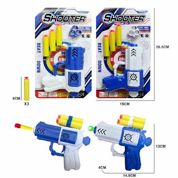 Pistolet Lanceur avec 3 Ventouses sur Carte (6 pcs.)